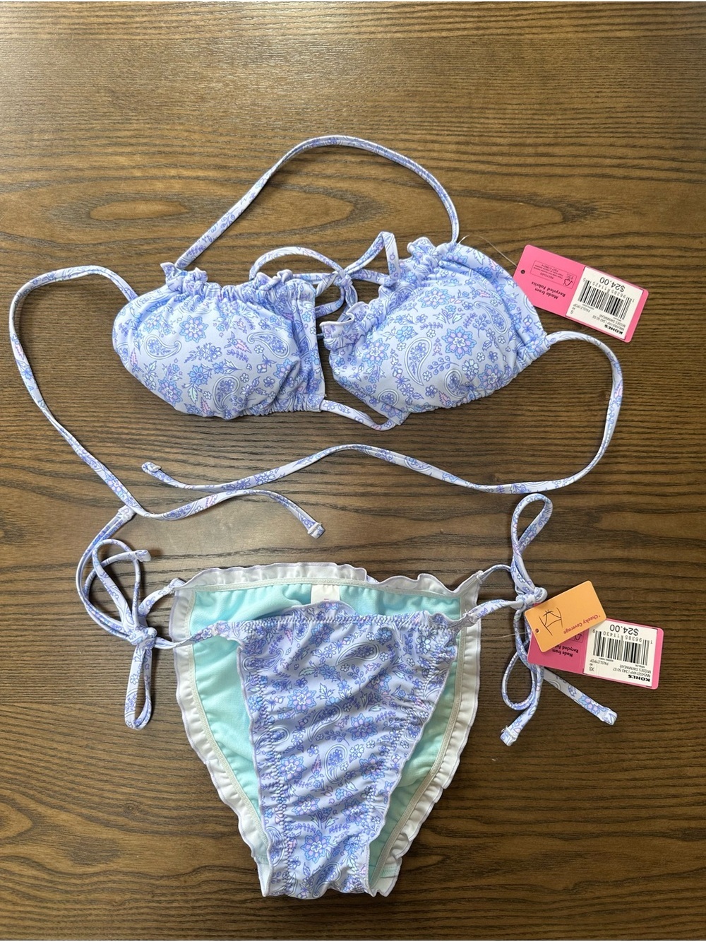 NWT Lavender Paisley String Bikini Set